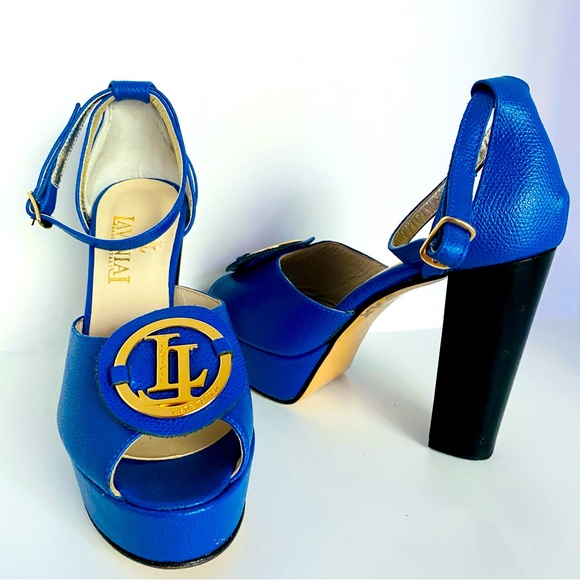 Lavinia Shoes - Lavinia leather platform ankle strap peep toe shoes heels sandals 37 6.5 Italy